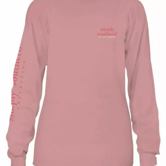 NWT pink Simply Southern Tacos mauve long sleeve shirt preppy casual - Picture 2 of 2